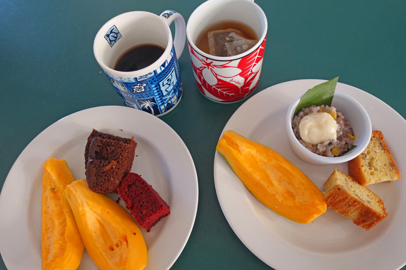 ハワイ島のワイルドジンジャーインホテルの朝食