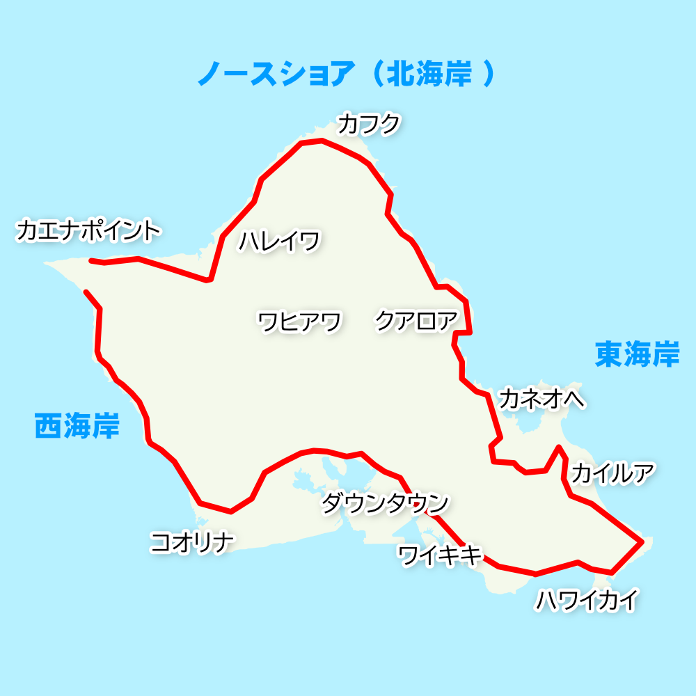 オアフ島1周ルート